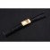 Bracciale Rolex in pelle nera con fibbia in oro 622.496