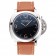 Panerai Radiomir cassa in acciaio inossidabile spazzolato quadrante nero cinturino in pelle marrone