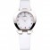 Omega orologio da donna quadrante bianco con gioielli cassa in acciaio inossidabile cinturino in pelle bianca 622817