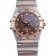 Omega Swiss Constellation Jewelry Cassa in oro rosa Emblema radiale Quadrante marrone 98116