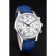Omega DeVille lunetta argento con quadrante bianco e cinturino in pelle blu 621568