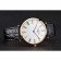 Swiss Longines Grande Classique quadrante bianco numeri romani cassa in oro cinturino in pelle nera