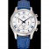 Omega DeVille lunetta argento con quadrante bianco e cinturino in pelle blu 621568