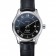 Omega DeVille quadrante nero cassa in acciaio inossidabile cinturino in pelle nera 622829