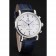 Cronografo Omega Seamaster Vintage quadrante bianco con indici delle ore blu Cassa in acciaio inossidabile Cinturino in pelle blu