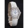 Omega De Ville Prestige Small Seconds quadrante bianco lunetta con diamanti Cassa in acciaio inossidabile Cinturino in pelle bianca