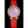 Omega orologio da donna quadrante rosa cassa in oro con diamanti cinturino in pelle rossa 622831
