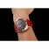 Svizzero Panerai Luminor Marina quadrante nero cinturino in pelle rossa cassa in oro rosa