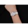 Omega orologio da donna quadrante bianco con gioielli cassa in acciaio inossidabile cinturino in pelle bianca 622817