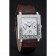 Piaget Emperador Limited Edition quadrante bianco inciso cassa d'argento Bracciale in pelle marrone 1454138