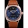 Panerai Radiomir Black Seal quadrante nero Bracciale in pelle marrone cassa in oro rosa