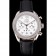 Omega Speedmaster quadrante bianco cassa in acciaio inossidabile lunetta diamante cinturino in pelle nera