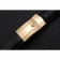 Bracciale Rolex in pelle nera con fibbia in oro 622.496