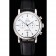 Cronografo Omega Seamaster Vintage quadrante bianco con indici delle ore blu Cassa in acciaio inossidabile Cinturino in pelle nera