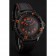 Blancpain Fifty Fathoms Speed ​​Command quadrante in fibra di carbonio con segni arancioni Cassa in PVD nero Cinturino in pelle nera 1453776