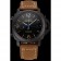 Panerai Luminor 1950 3 Days Chrono Flyback quadrante nero cassa nera cinturino in pelle marrone